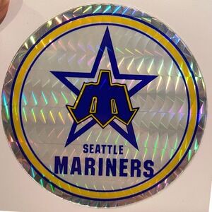 Vintage 1990s Seattle Mariners Holographic Star Logo Sticker Baseball‎ MLB